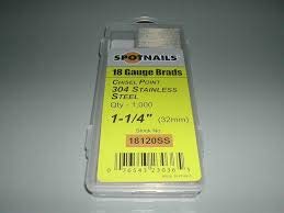 (1,000 Count) 1-1/4-Inch 18 Gauge Stainless Steel Brads