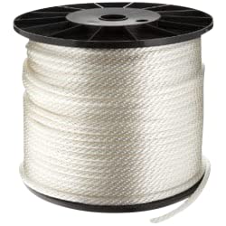 Continental Western Corporation CWC Solid Braid Nylon Rope - 3/8" x 500 ft, White #105115