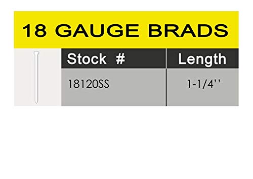 (1,000 Count) 1-1/4-Inch 18 Gauge Stainless Steel Brads