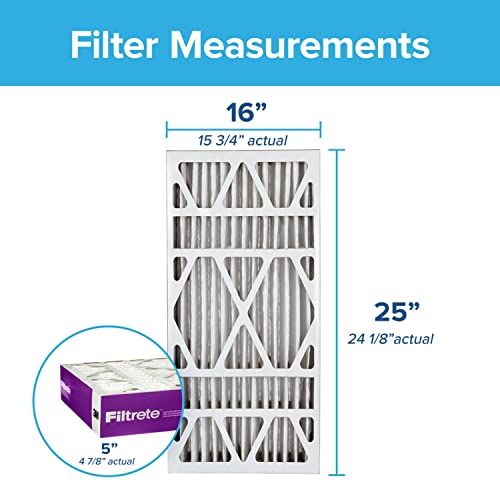 Filtrete 16x25x5 Air Filter MPR 1550 DP MERV 12, Healthy Living Ultra Allergen Deep Pleat