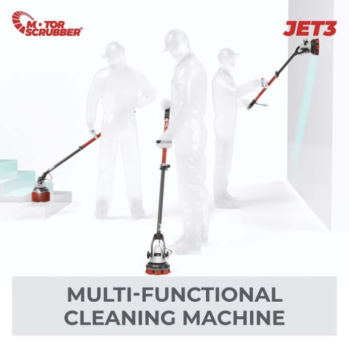MotorScrubber JET3 Cordless Compact Scrubbing Machine – Deep Cleaning Power for Floors, Walls, and Hard-to-Reach Areas