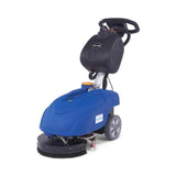 Powr-Flite PS030-W14-UG Compact Floor Scrubber, 13 Inch Cleaning Path, Battery Powered, 2 Gallon Tank, 135 Pounds, Blue