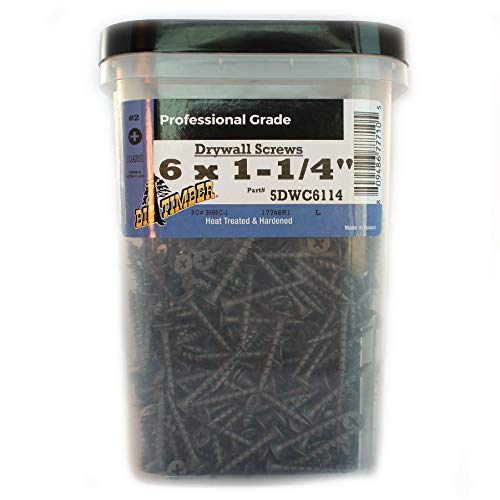 Big Timber 5DWC6114#6 by 1-1/4-inch #2-drive bit Coarse Thread-Gray Phosphate,(1430 per Box)