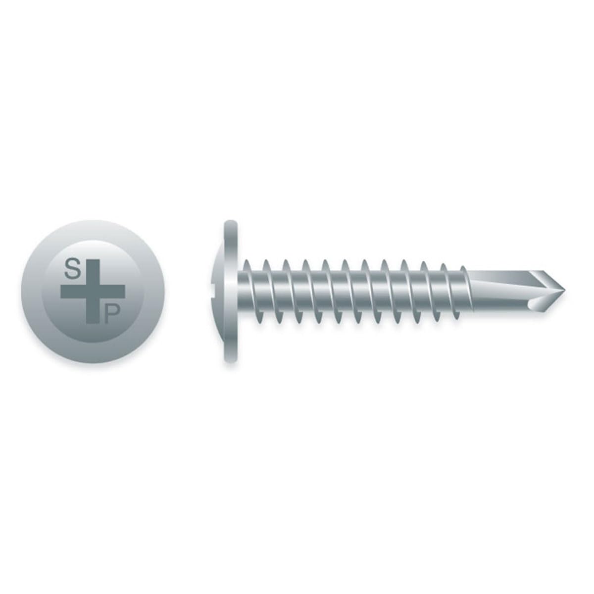 #8 x 2-1/2" Phillips Modified Truss Head ZINC Plated S/D Screws 2,000ct | M92Z