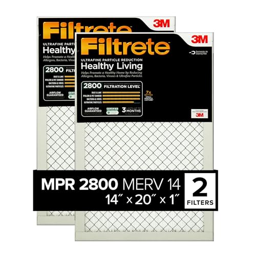 Filtrete 2x25x1 Furnace Air Filter MPR 28 MERV 13, Healthy Living Ultrafine Particle Reduction