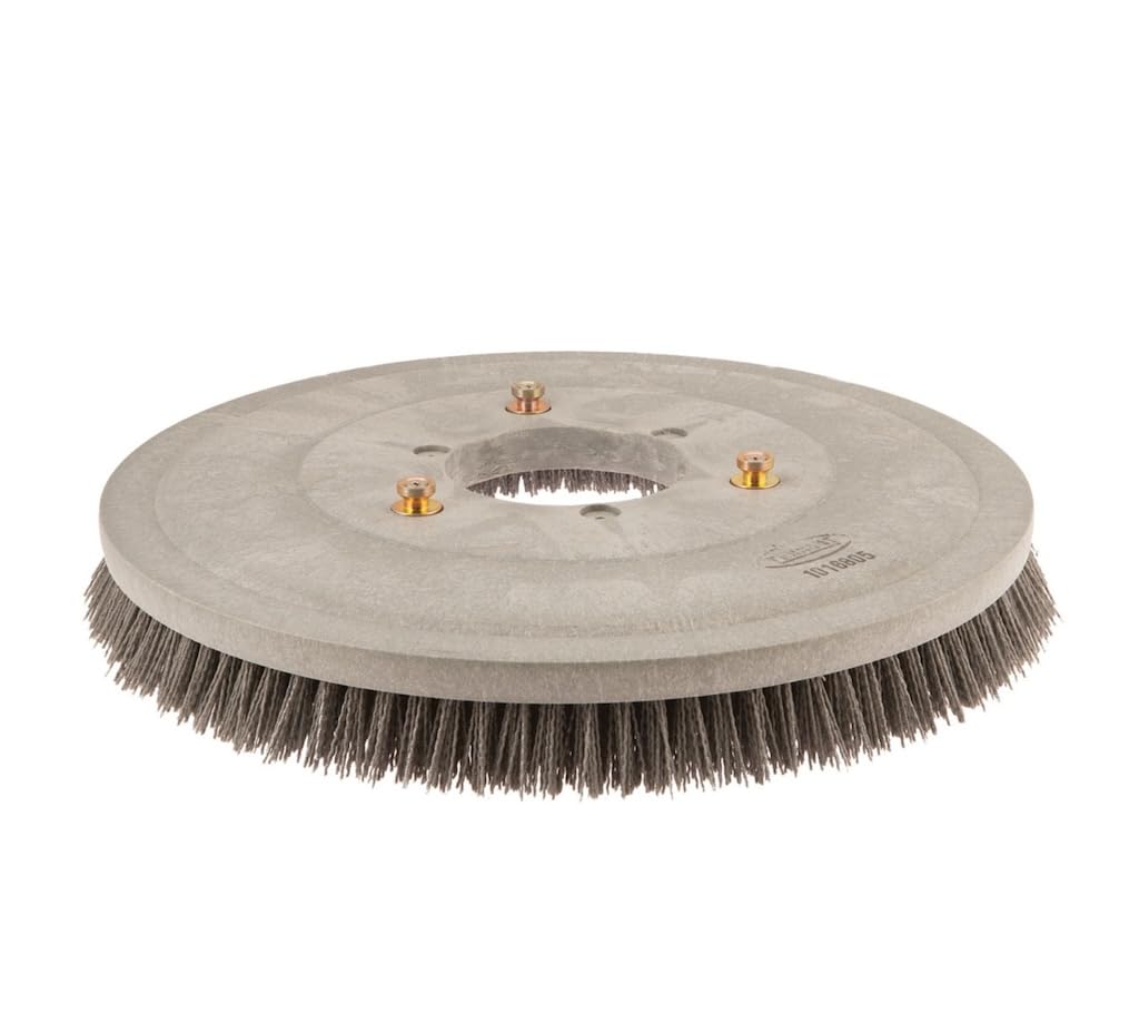 TTS Products Nylon Disk Scrub Brush Assembly – 17 Inch / 432 mm, Part Number 1016764, Light-Duty Brush for Polished Floors, Compatible with Tennant/Nobles Machines