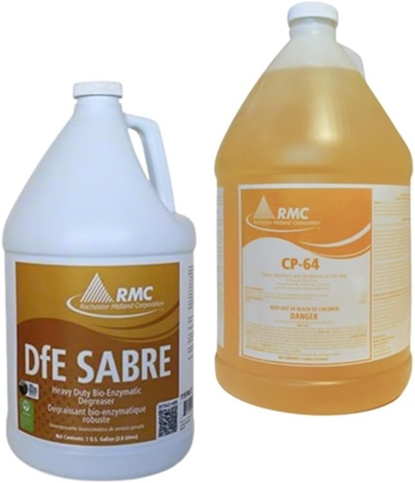 Rochester Midland Co. 2 x 1-Gallon Cleaning Solutions (DFE Sabre & CP-64) For Degreasing and Cleaning
