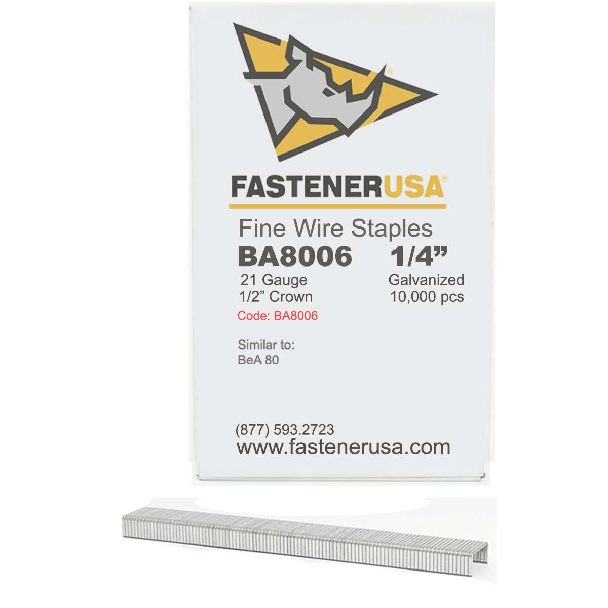 Unicatch 21 Gauge 1/4" Long 1/2" Crown Similar to Bea 80 / 380 JK680 10,000 Per Box