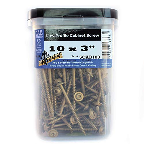 Big Timber 1BTX834 Bronze Coated Wood Screws - 8x3/4 Inch, T-25 Star Drive, Flat Head (381 Per Box)