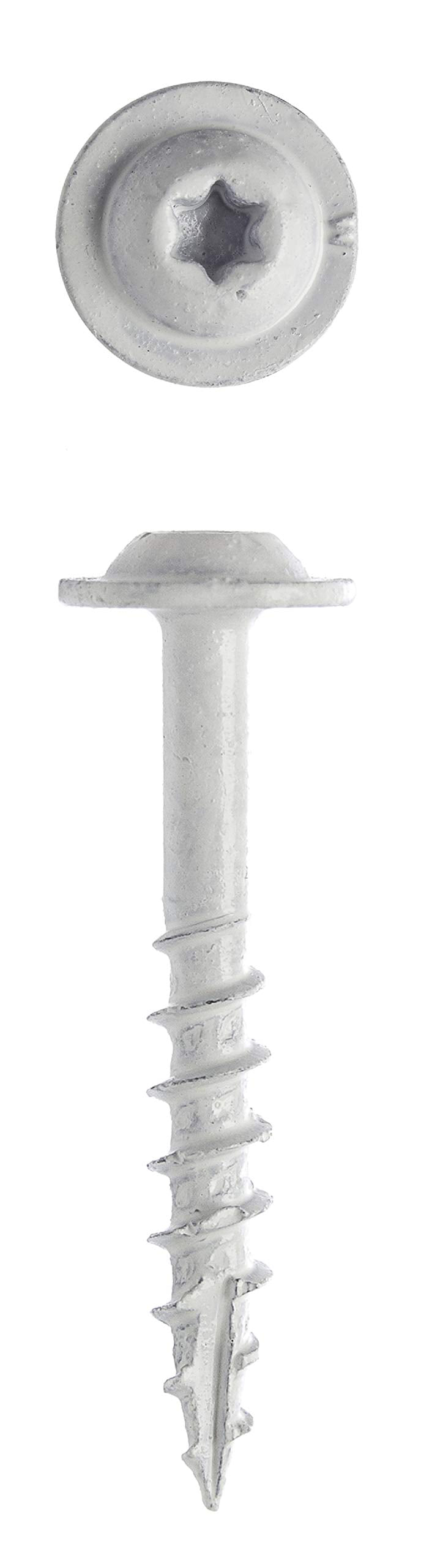 Big Timber GDW7114W #7 x 1-1/4 in. White Garage Door Weather Strip Star Drive Round Washer Head Screw 4000 Pack