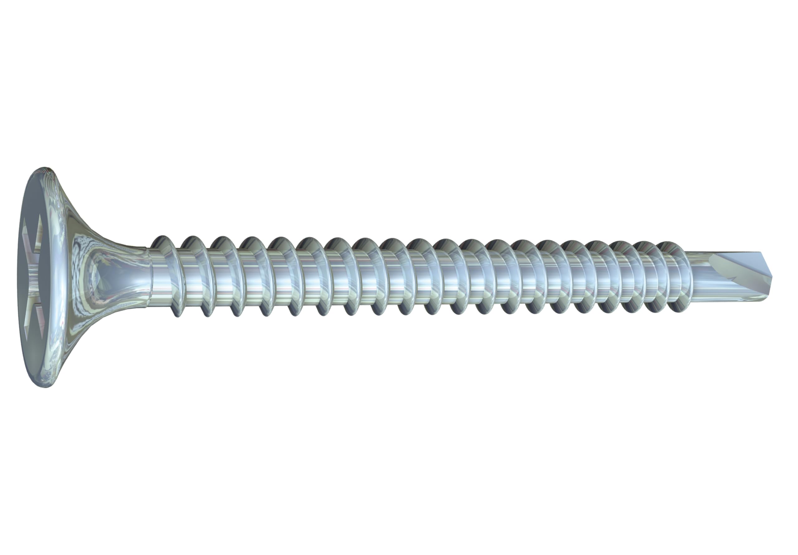 Big Timber 6 x 1-1/4-in Phillips, Bugle Head, Fine Thread, Drill Point Clear Zinc Screws (Collated)