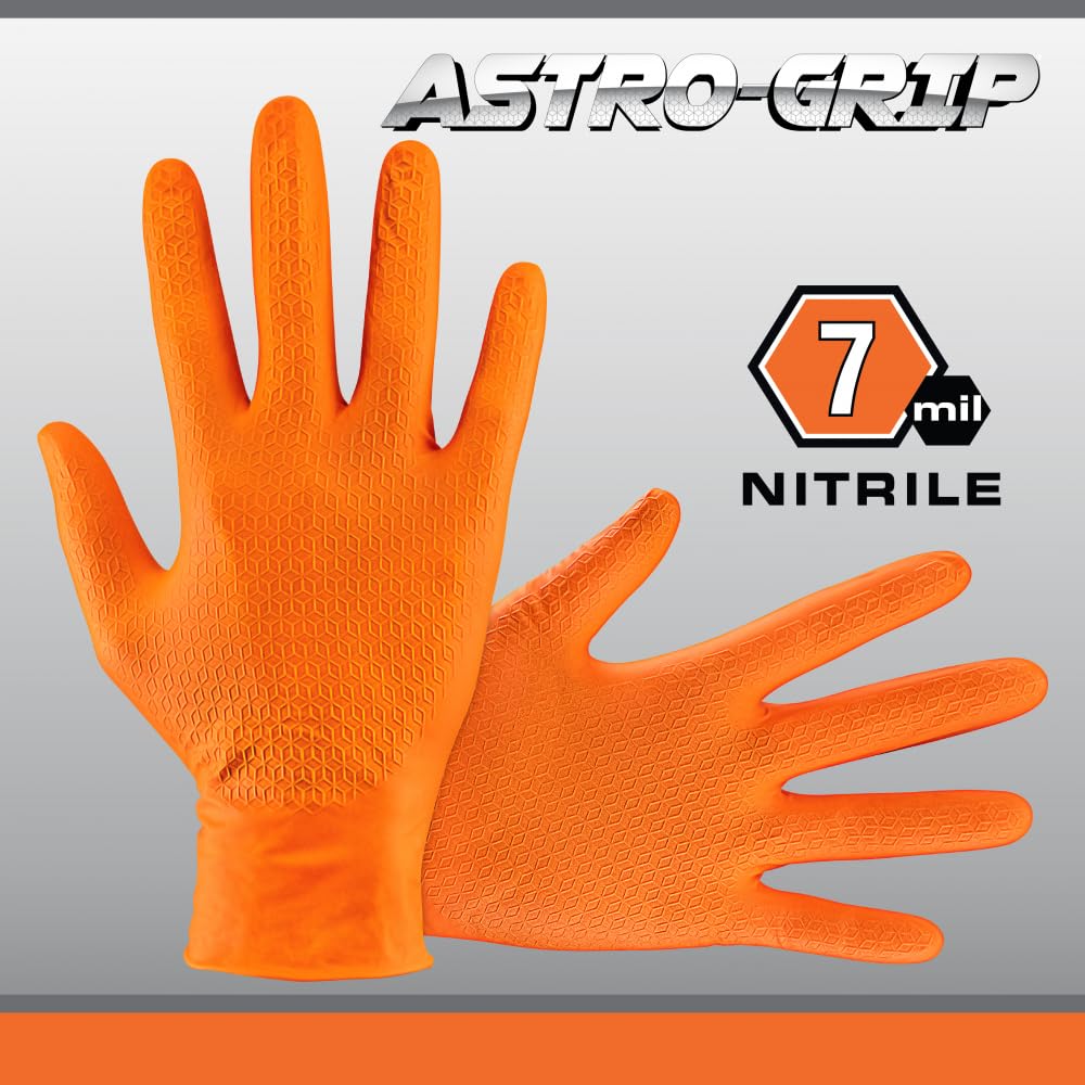SAS Unisex Astro-grip Powder-free Exam Grade Nitrile Disposable Gloves - 10 Boxes / 100 Each. 1000 Gloves TotalGloves XL