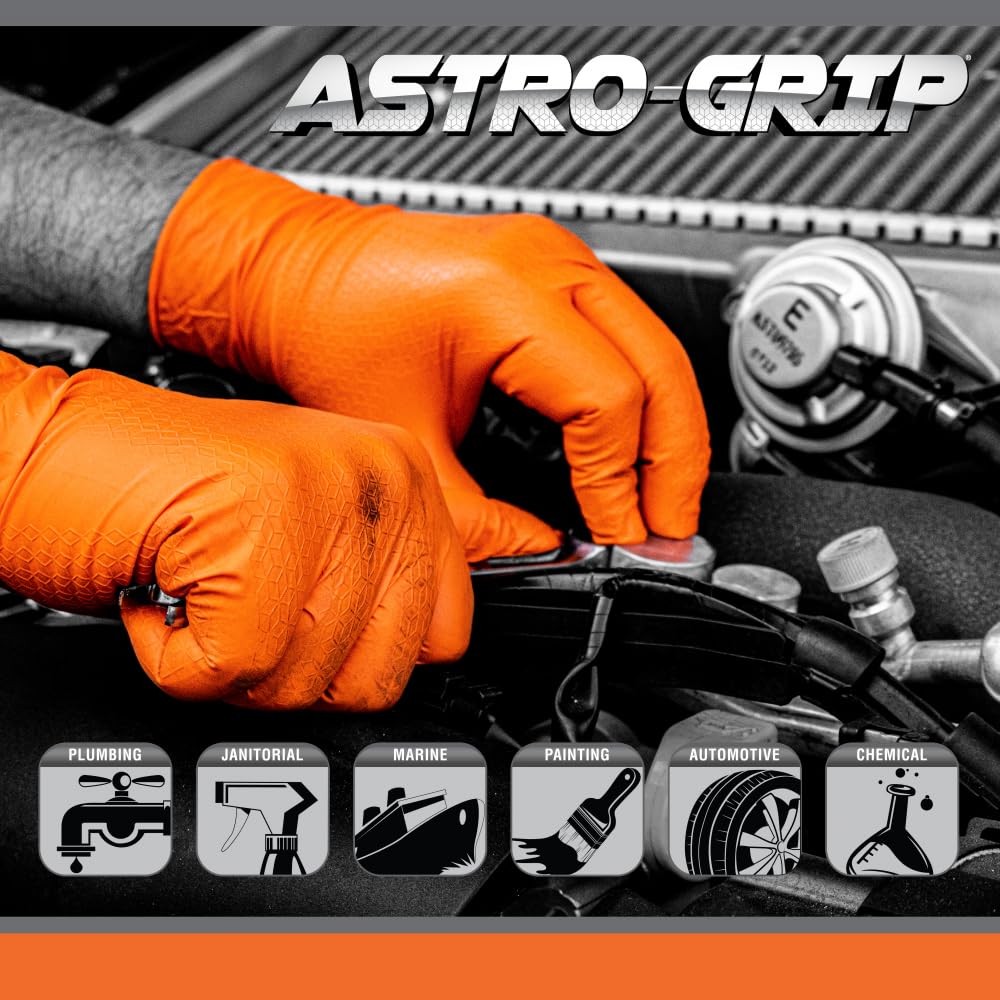SAS Unisex Astro-grip Powder-free Exam Grade Nitrile Disposable Gloves - 10 Boxes / 100 Each. 1000 Gloves TotalGloves XL