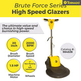 TORNADO Brute Force High-Speed Glazer 98482B 2000RPM