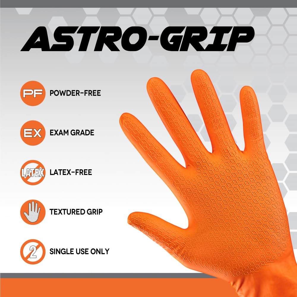 SAS Unisex Astro-grip Powder-free Exam Grade Nitrile Disposable Gloves - 10 Boxes / 100 Each. 1000 Gloves TotalGloves XL