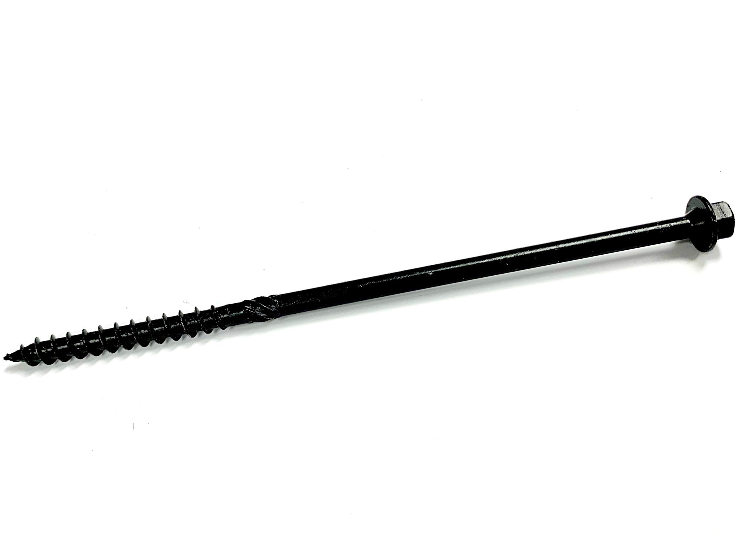Big Timber BL4 Hex Washer head 5/16" #14 x 4" Black Log Screw, (250per Pack)
