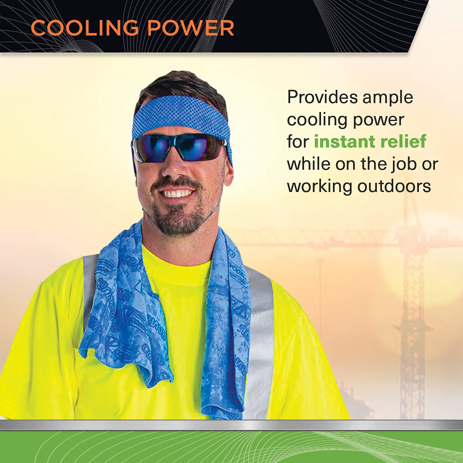 Cordova CT Coldsnap Cooling Towel, Super Absorbent & Evaporative PVA Material, 33.5 X 13 Inches