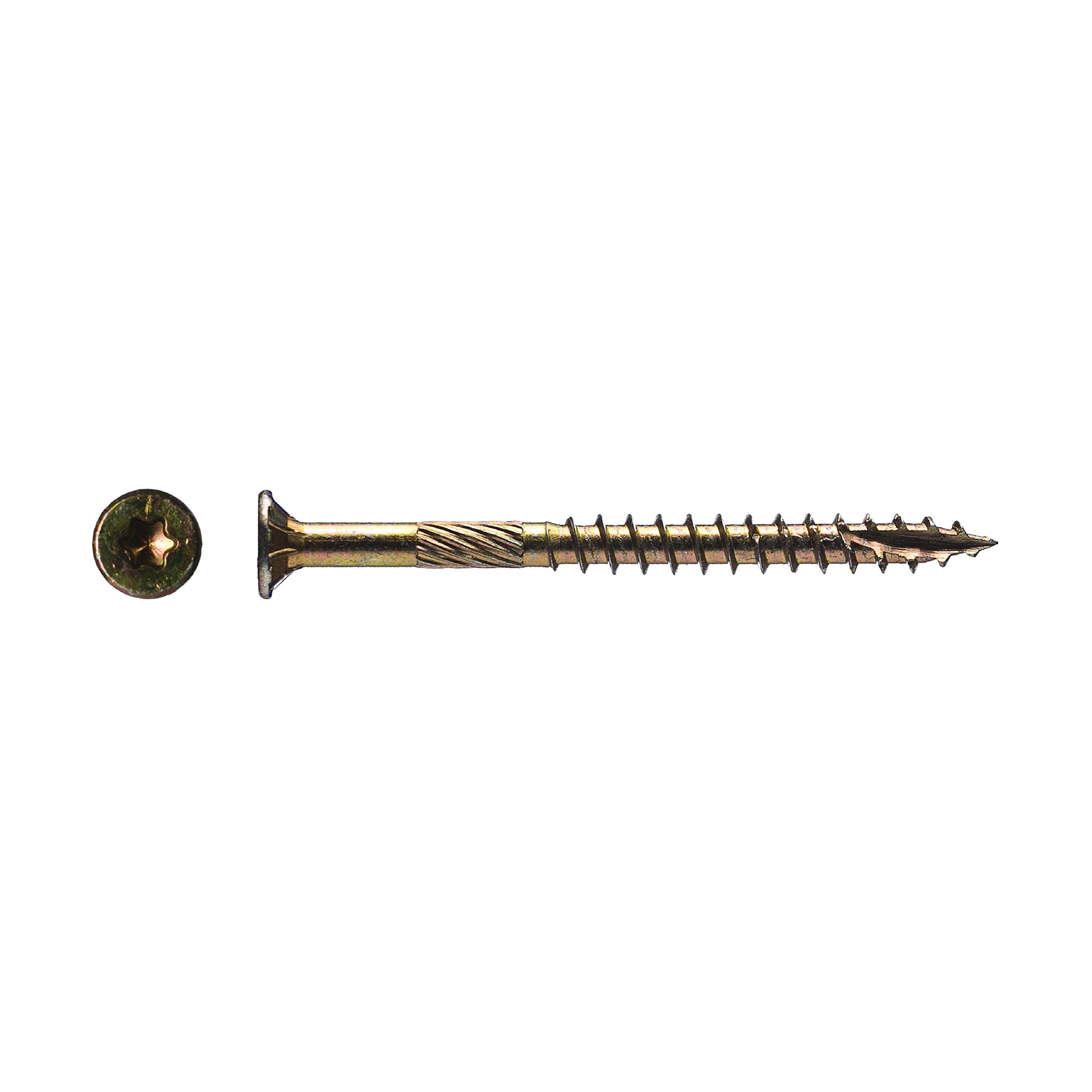 Big Timber 5YTX102#10 by 2-inch T-25-drive bit Gold Star Flat Head Interior Screws,(490 per Box)