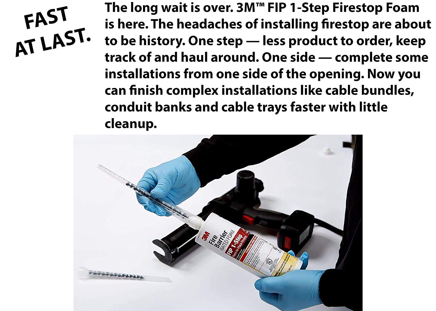 3M Fire Barrier Rated Foam, FIP 1-Step, 12.85 fl oz Cartridge, 6/case