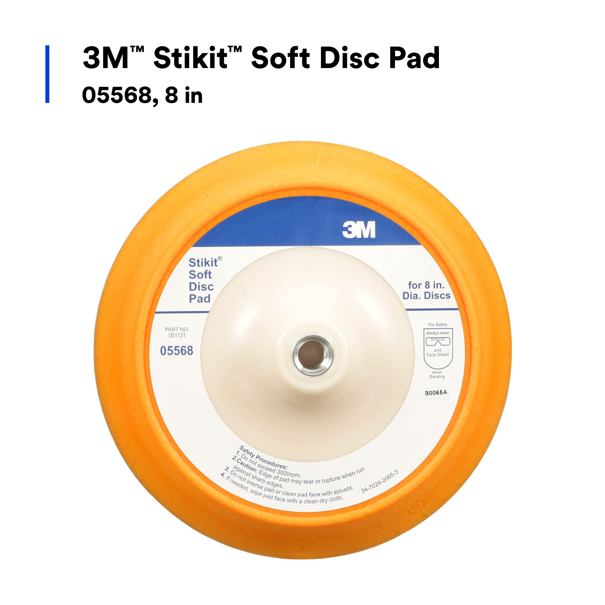 3M Stikit Disc Pad, 05568, 8 in, Coarse Grade Abrasive, Abrasive Disc Pad for Paint Stripping, Primer Sanding, Polishing or Grinding
