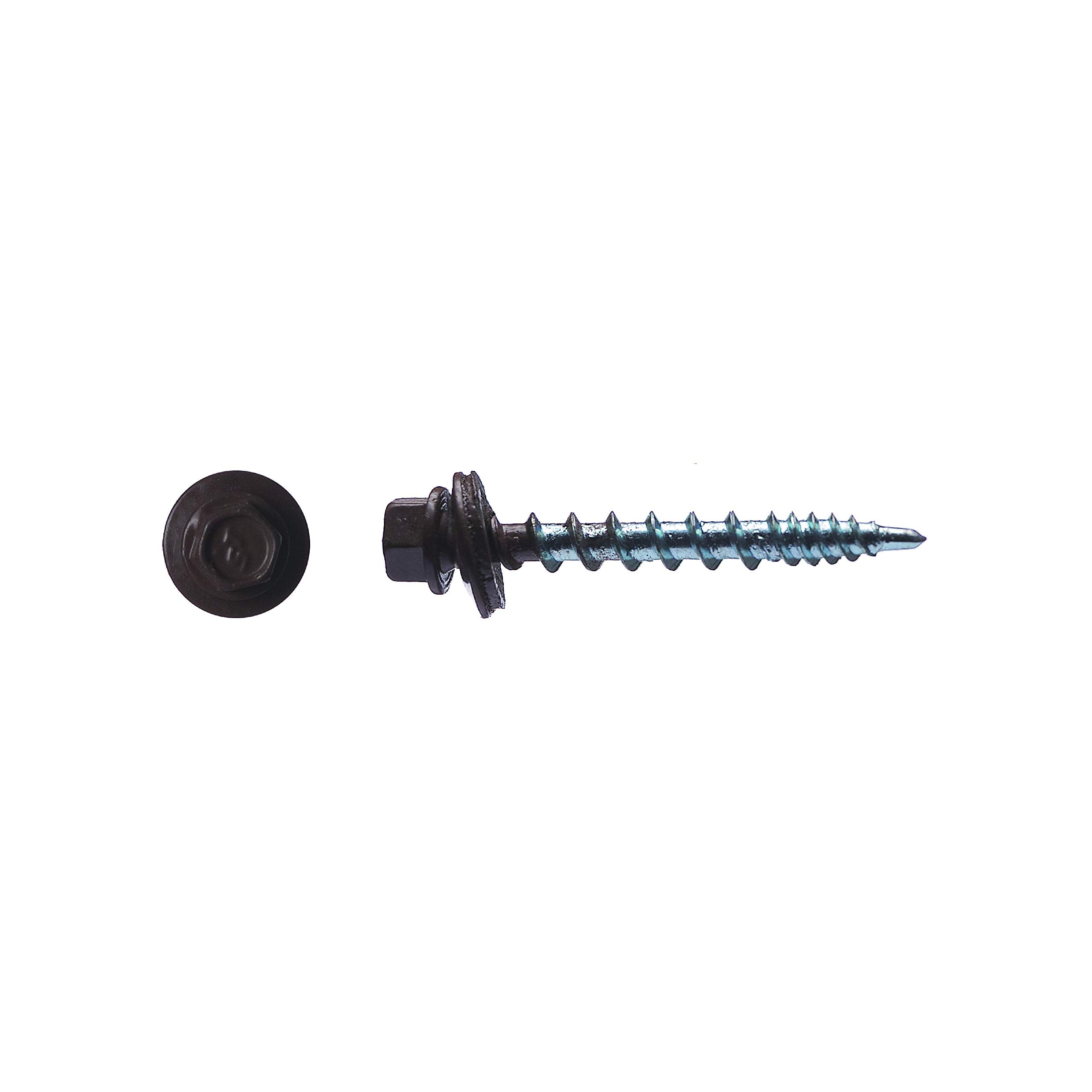 Big Timber 5WB2COCOA #10 by 2-inch 1/4"-drive bit Hex/Washer Head Metal to Wood Screws Cocoa Brown,(500 per Box)