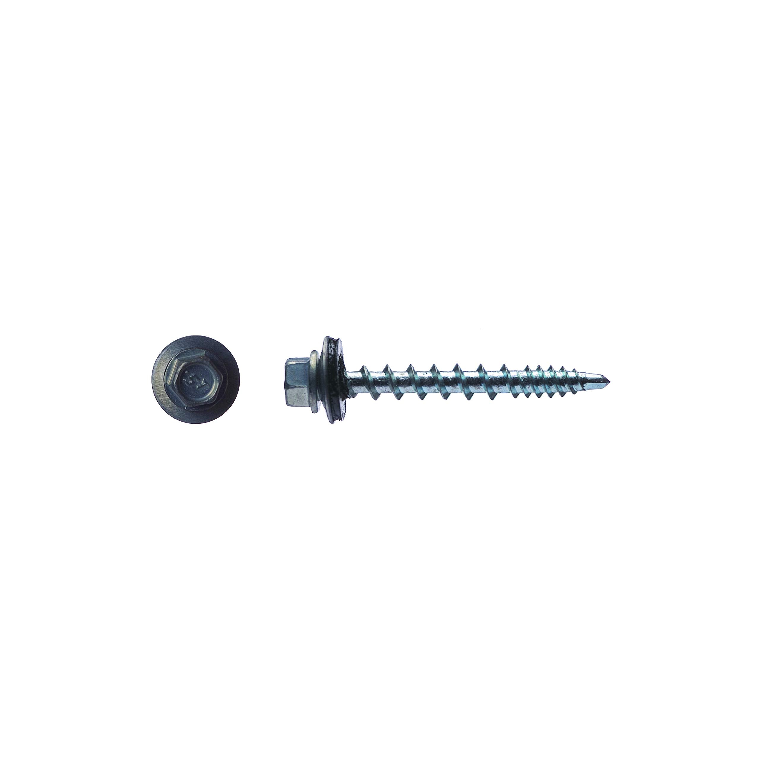 Big Timber 5WB2Z #10 by 2-inch 1/4"-drive bit Hex/Washer Head Metal to Wood Screws Zinc,(500 per Box)