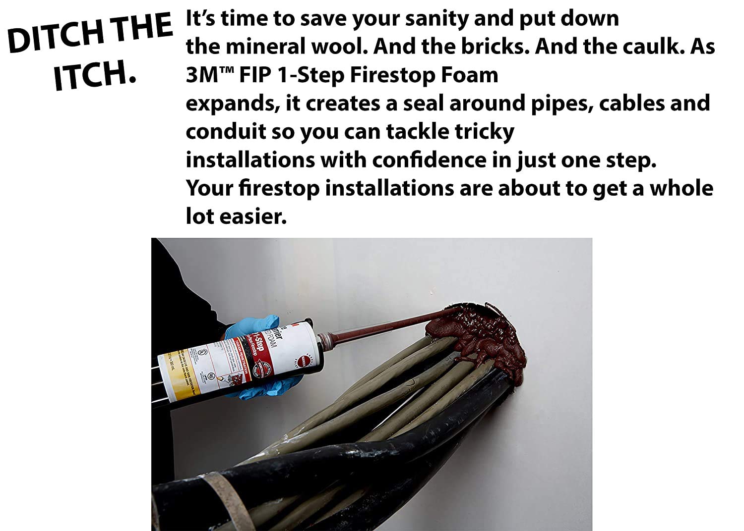 3M Fire Barrier Rated Foam, FIP 1-Step, 12.85 fl oz Cartridge, 6/case