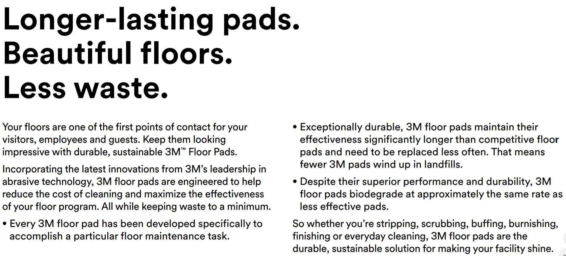 3M High Productivity Pad 7300, 20 in, 5/Case