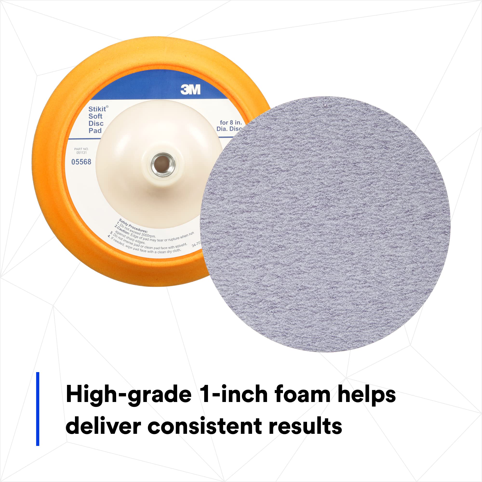 3M Stikit Disc Pad, 05568, 8 in, Coarse Grade Abrasive, Abrasive Disc Pad for Paint Stripping, Primer Sanding, Polishing or Grinding