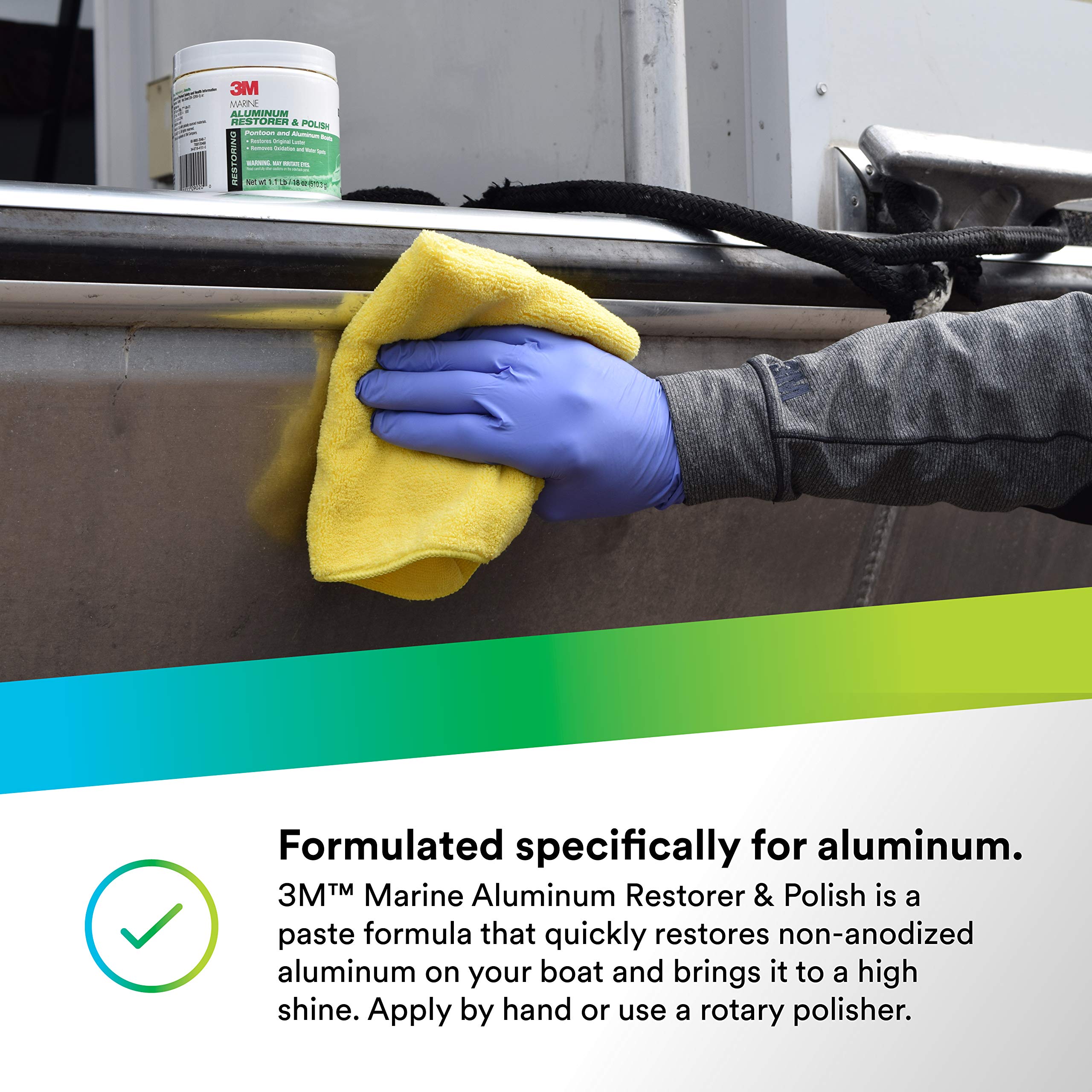3M Marine Aluminum Restorer and Polish, 09020, 18 oz, for Marine Detailing, Remove Heavy Oxidation and Chalking, 1 Tube