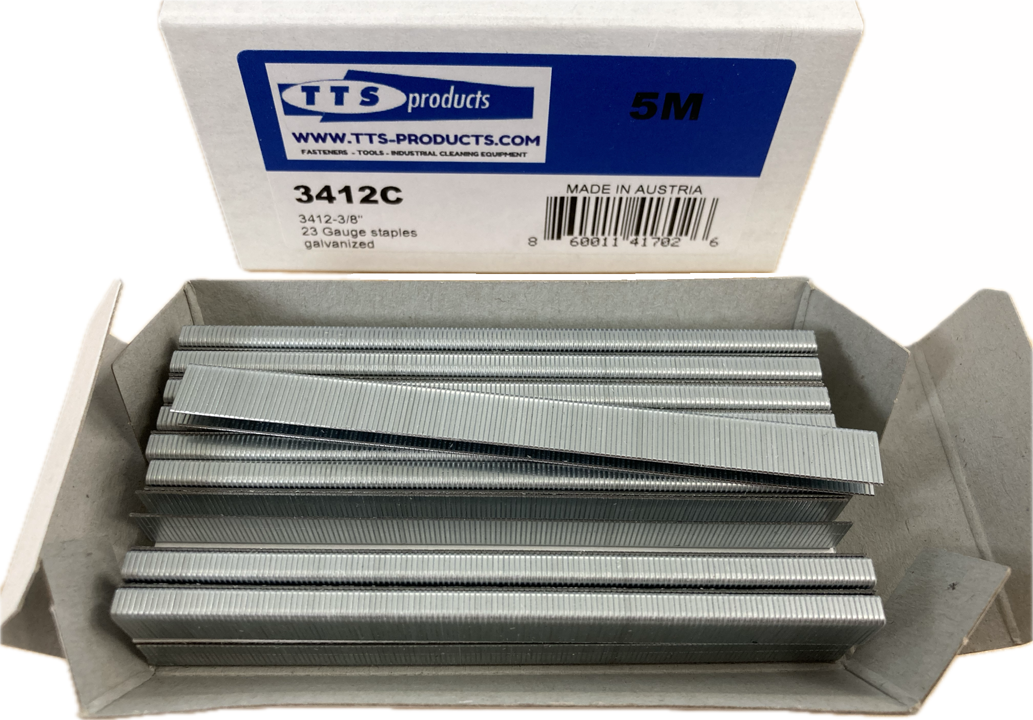 Staple 3412C  3/16" Crown X 3/8" Staples, Fits Duo Fast ( Chisel Point ) Galvanized 5,000 per box