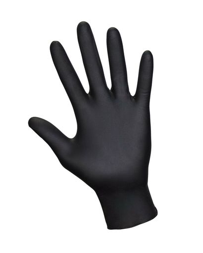 SAS Safety 66518 Raven 6 mil Black Nitrile Disposable Gloves - Large (100 Gloves per Box)