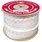 CWC 3-Strand Poly Dacron Rope, White with Blue/Orange Tracers (3/8