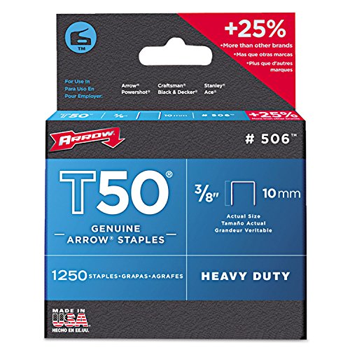 T50 Heavy Duty Staples, 3/8"" Leg, 1250/Pack,  1250 Each