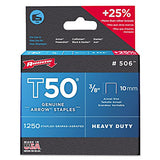 T50 Heavy Duty Staples, 3/8"" Leg, 1250/Pack,  1250 Each