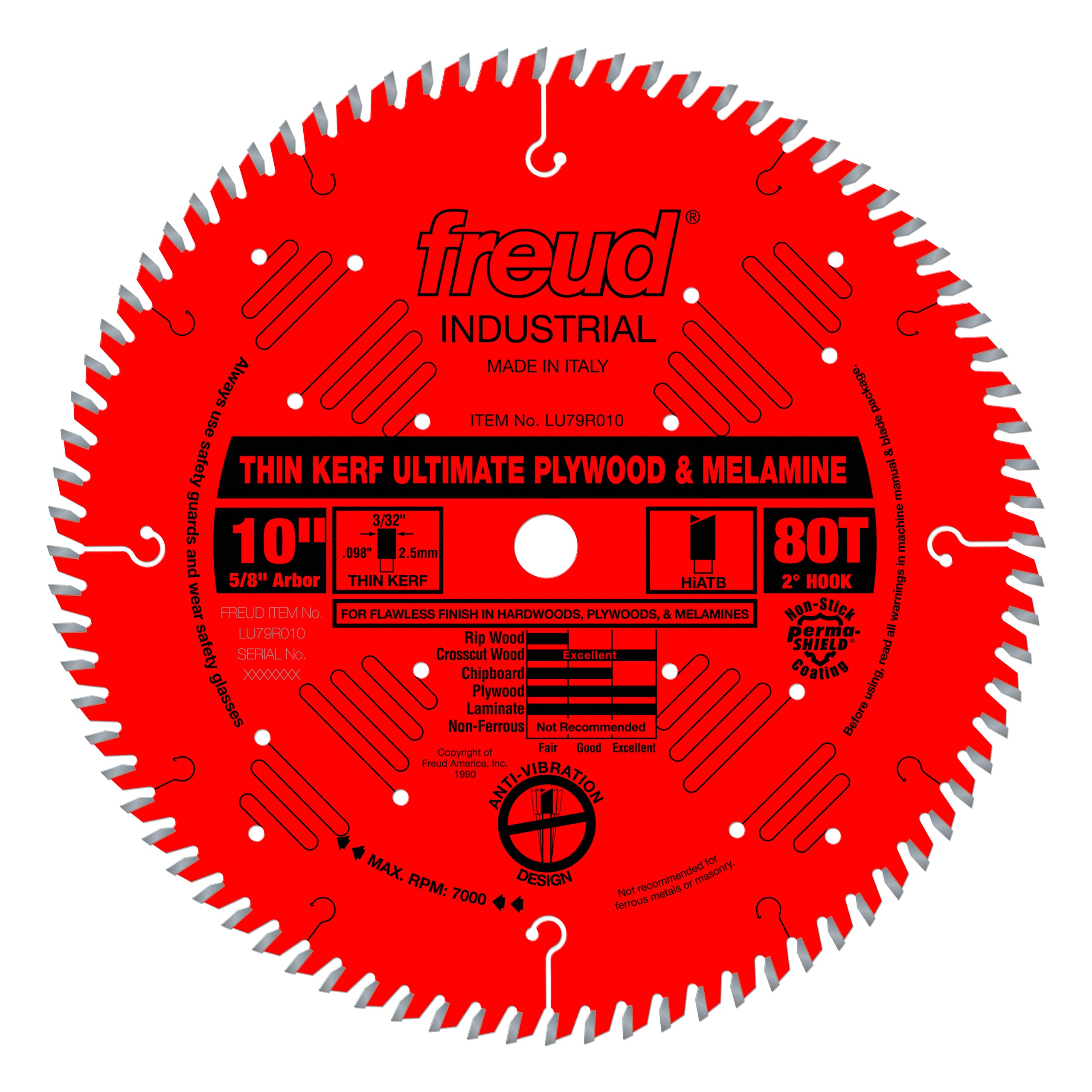 Freud LU79R006M20 Perma-Shield Coated Thin Kerf Plywood and Melamine Saw Blade for Festool Saws, 20mm Arbor 160mm by 48-Teeth Hi-ATB