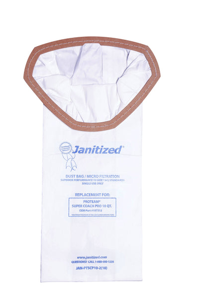 Janitized JAN-ADVSPEC-2(10) Paper Premium Replacement Commercial Vacuum Bag, For Advance Spectrum, Clarke CarpetMaster, SSS Prosense Vacuum Cleaners + 2 Pre-filters OEM#1471058500 (10-10 Packs