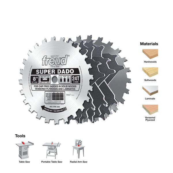 その他 DADO Freud SD508 Super Dado 8-Inch Stack Dado, One Size, Multi