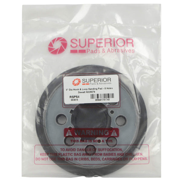 Superior Pads and Abrasives Rsp26 - 5 inch Dia - 8 Hole Sander Hook and Loop Pad Replaces OE # 151281-08