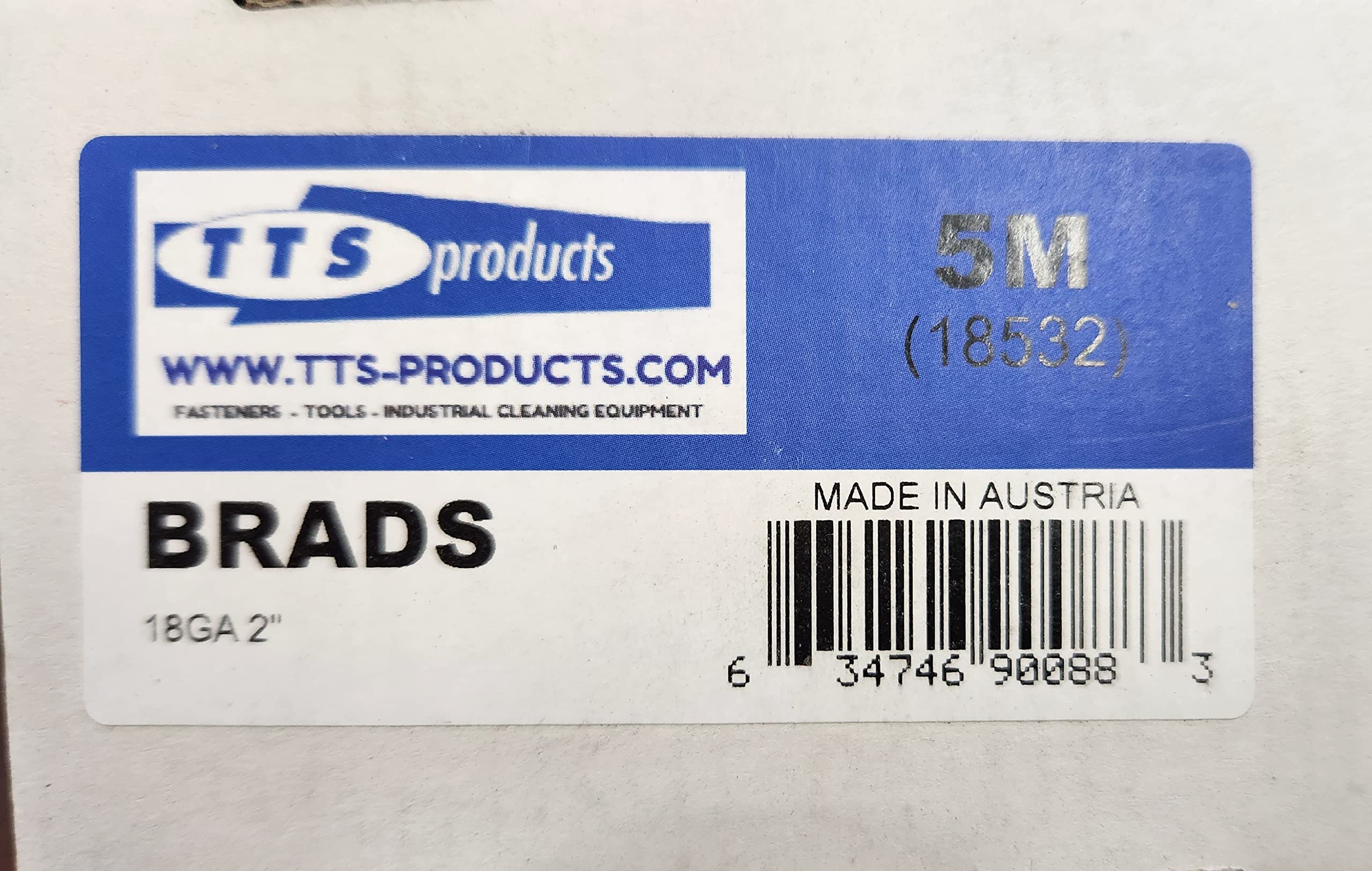 18 Gauge 18Ga 2"  5,000 Galvanized Steel 18 Gauge  50mm Brad Nails