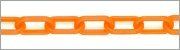 Plastic Chain 2" (8 MM) Plastic Chain in Orange, 50 feet Length
