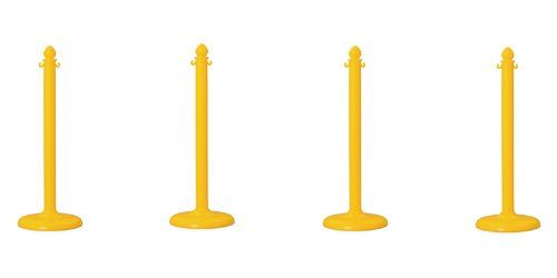 Plastic Stanchion in Yellow 4 Pcs w/C-Hook