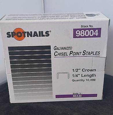 Spotnail Series 80-1/4"1/2" Crown 21 Ga Galvanized Upholstery Staples 10,000/Box