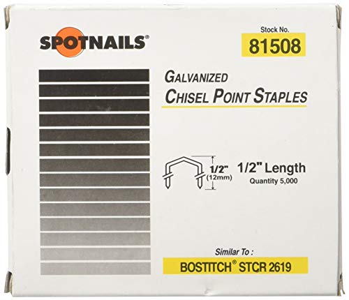 STCR2619 3/8" Crown Staples - Galvanized 22 Gauge Chisel Point 5000 per box