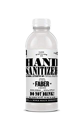 Faber Hand Sanitizer | 16 Oz Bottle | (  3-Pack ) | 80 Percent Isopropyl Alcohol Based Disinfecting Hand Cleanser, Unscented & Rinse Free Liquid Antiseptic Hand Sanitizer Refill, No Added Fragrance or Gels