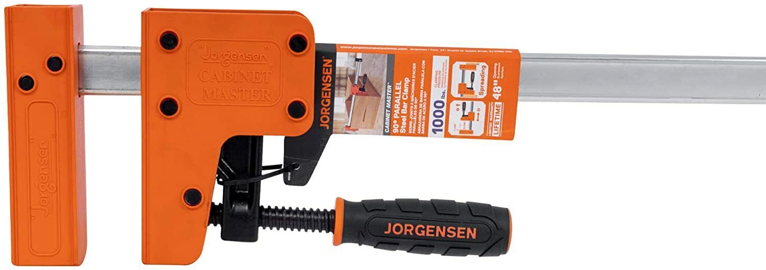 JORGENSEN 8048 Cabinet Master 48 Inch 90 Degree Parallel Steel Bar Clamp 4 PACK