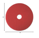 Standard 14" Diameter Buffing Floor Pad in Red