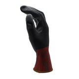 Cordova 3705 13-Gauge Black HPPE Shell Gloves, Black Polyurethane Palm Coating, ANSI Cut Level A2, Touchscreen Fingertips
