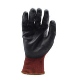 Cordova 3705 13-Gauge Black HPPE Shell Gloves, Black Polyurethane Palm Coating, ANSI Cut Level A2, Touchscreen Fingertips