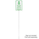 Plasticade Power Post Plastic Sign Post for Parking, Traffic and Property Signs, Reinforced, Lightweight Square Post for Durability and Wind Resistance, Base not Included